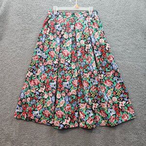 Handmade 80s Floral Gaucho Pants Size 8 /10 Bold Print Elastic Waist whimsey